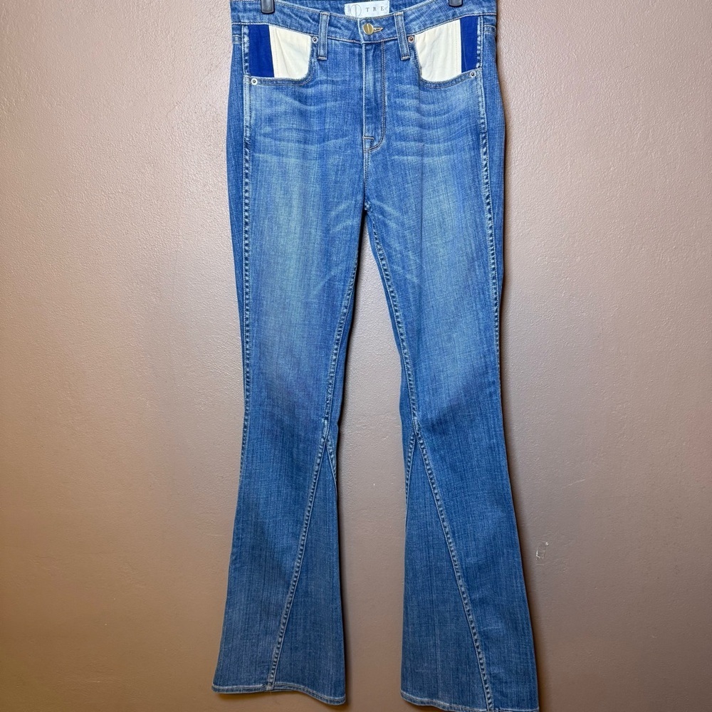 Tre By Natalie Ratabesi The Cher Wide-leg Jeans Flare Indigo Size 30 Streetwear - Picture 3 of 15